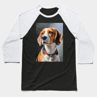 Cute Beagle Dog Breed Oil Painting Baseball T-Shirt